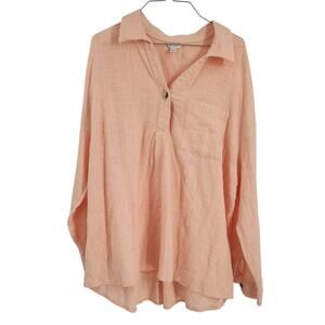 C Est 1946 Pink Peach Long Sleeve Top - Plus Size 18 / 20W